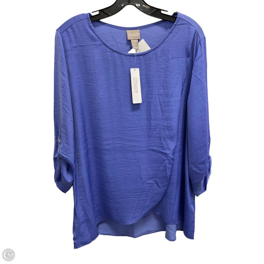 Top Long Sleeve By Chicos In Blue, Size: Xl