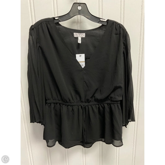 Top 3/4 Sleeve By Sofia By Sofia Vergara In Black, Size: 1x