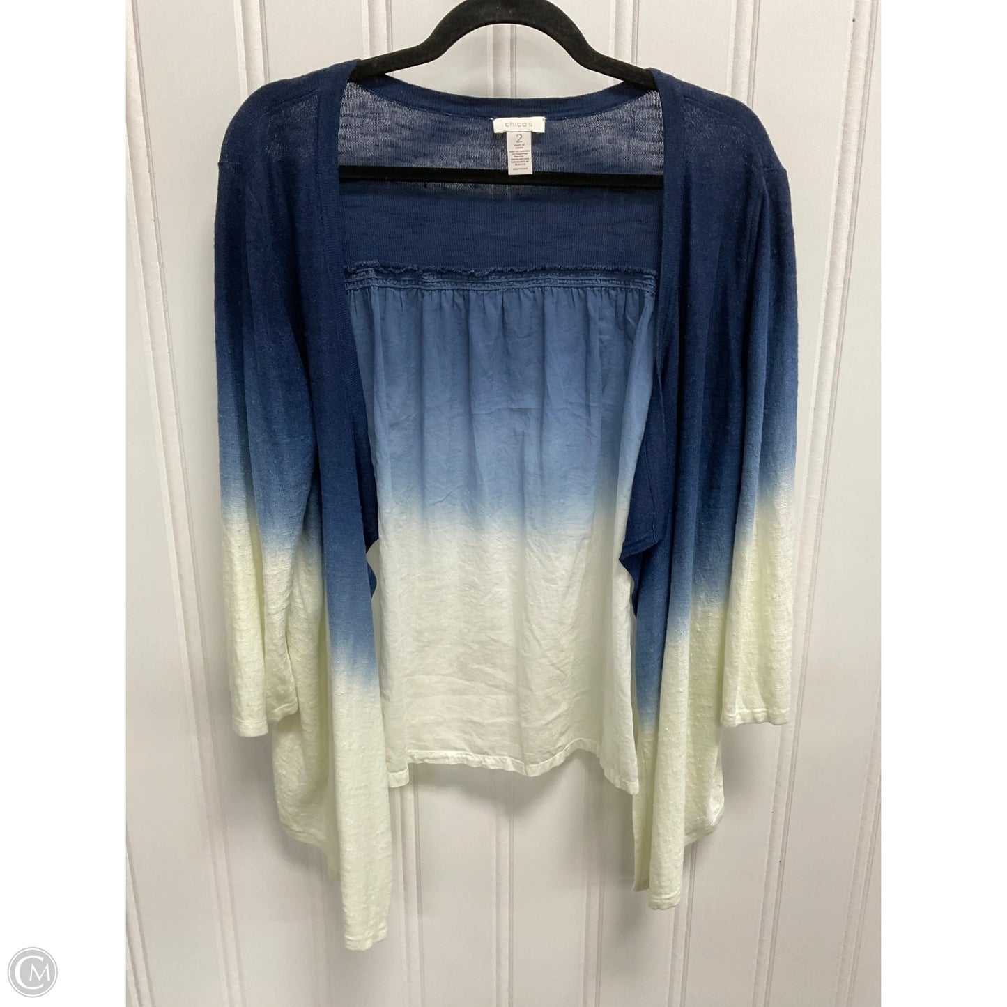 Cardigan By Chicos In Tie Dye Print, Size: L