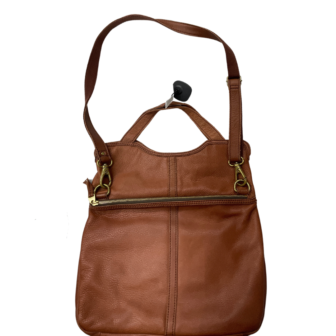 Handbag Leather By Fossil, Size: Large