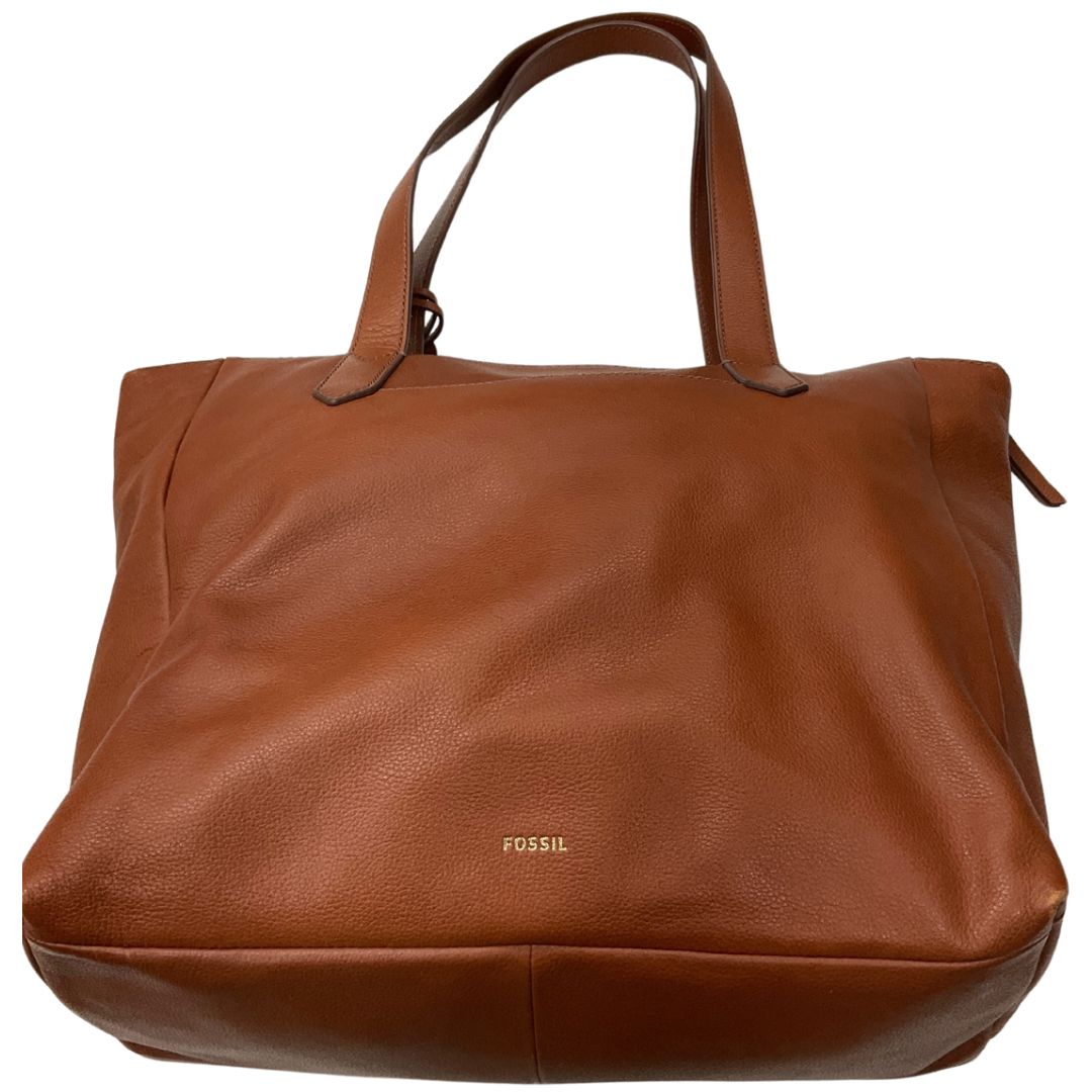 Handbag Leather By Fossil, Size: Large