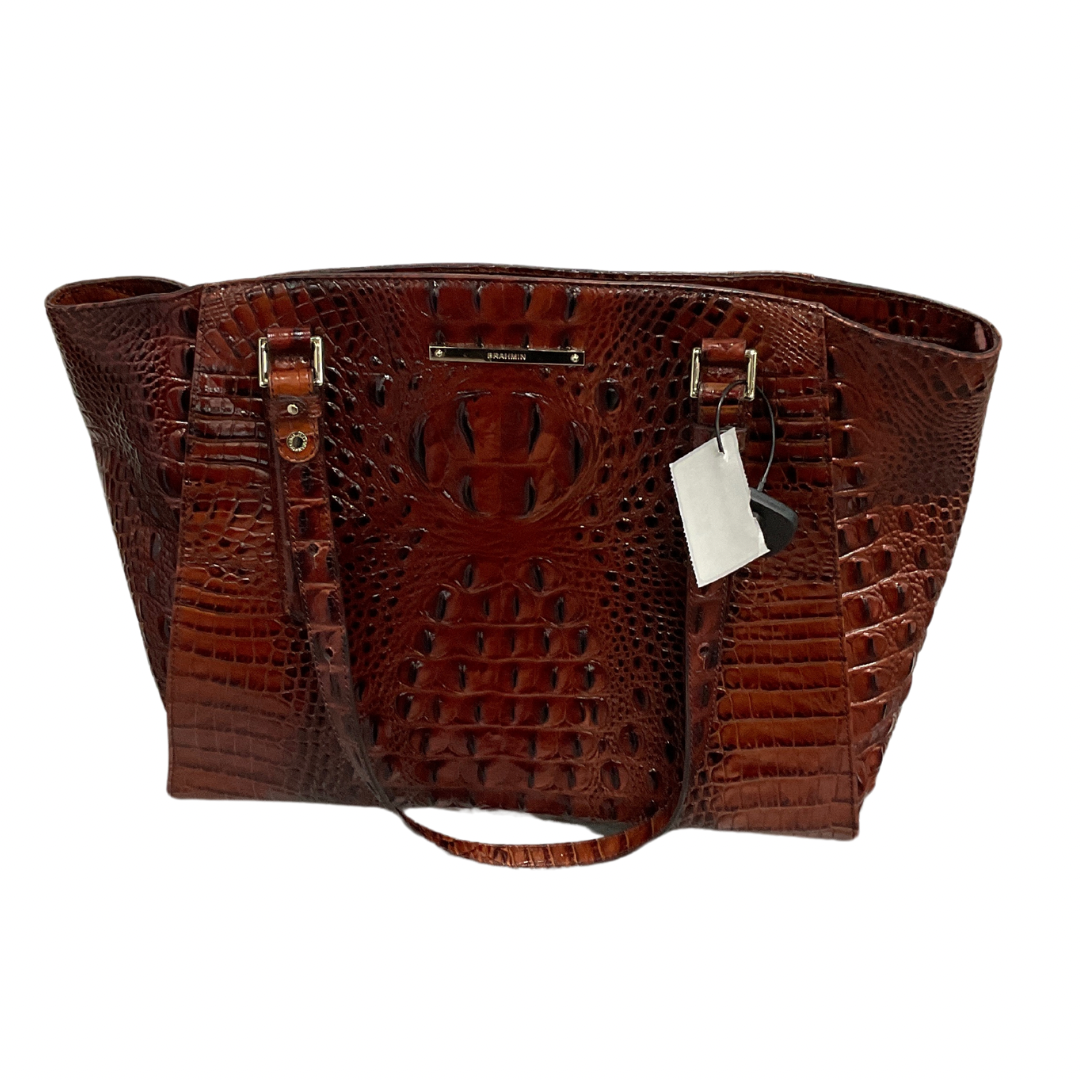 Handbag Leather By Brahmin, Size: Large