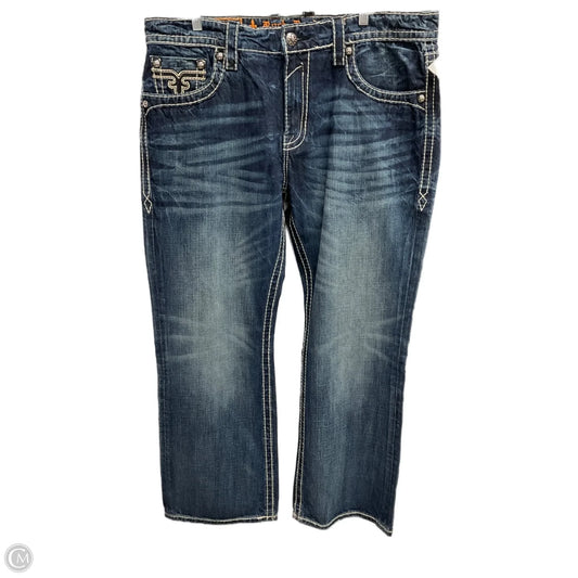 Jeans Boot Cut By Rock Revival In Blue, Size: Xxl