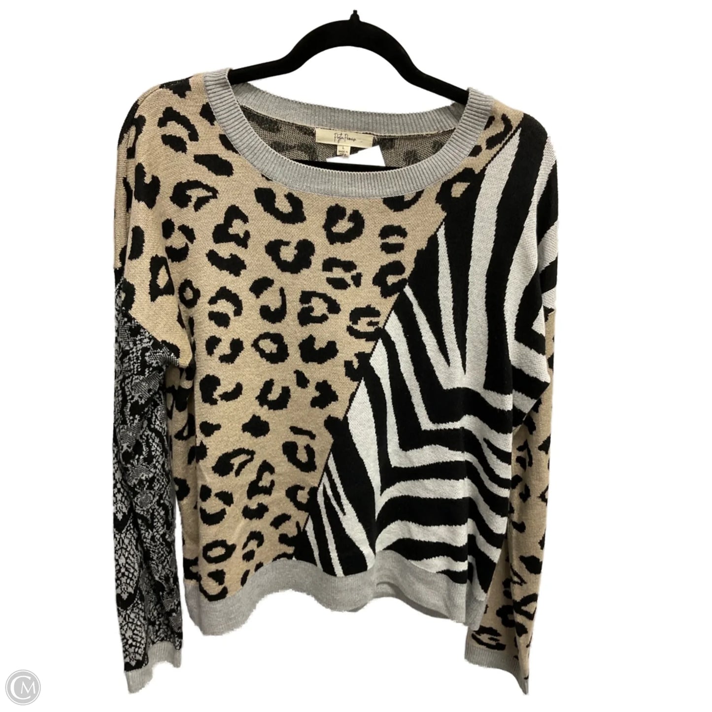 Sweater By Clothes Mentor In Animal Print, Size: L