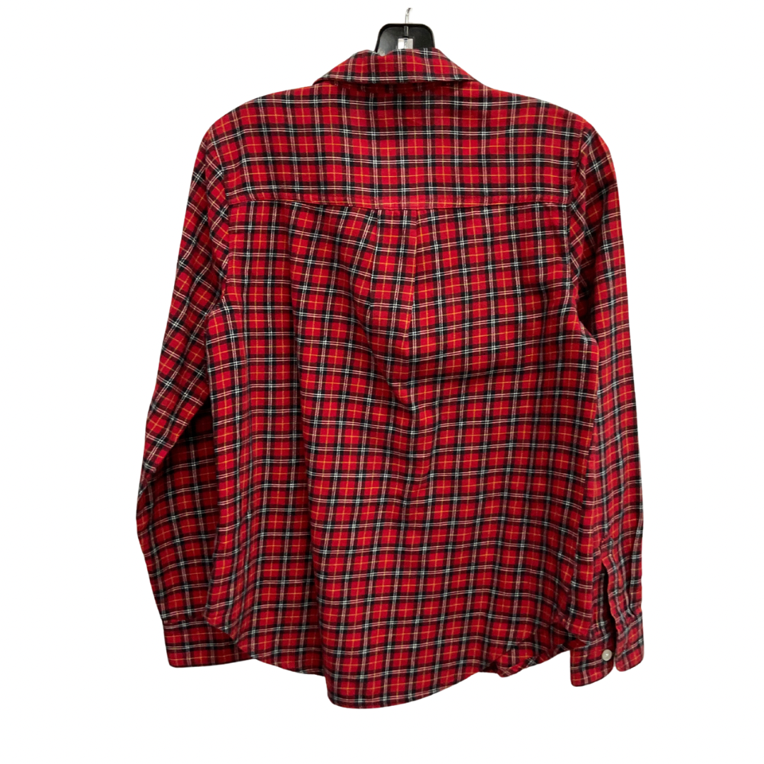 Top Long Sleeve By Old Navy In Plaid Pattern, Size: S