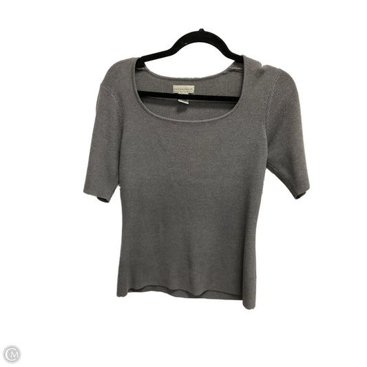 Sweater Short Sleeve By Yarnworks In Grey, Size: S