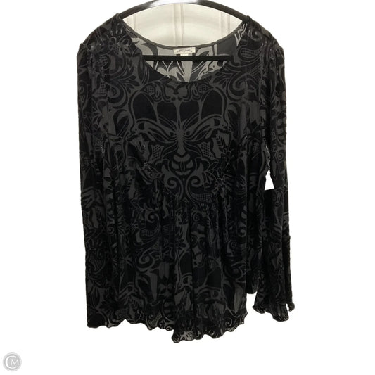 Top Long Sleeve By Ultra Pink In Black, Size: L