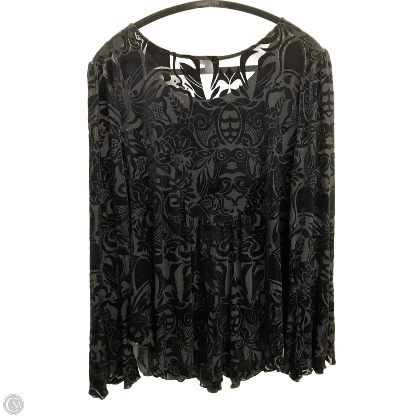 Top Long Sleeve By Ultra Pink In Black, Size: L