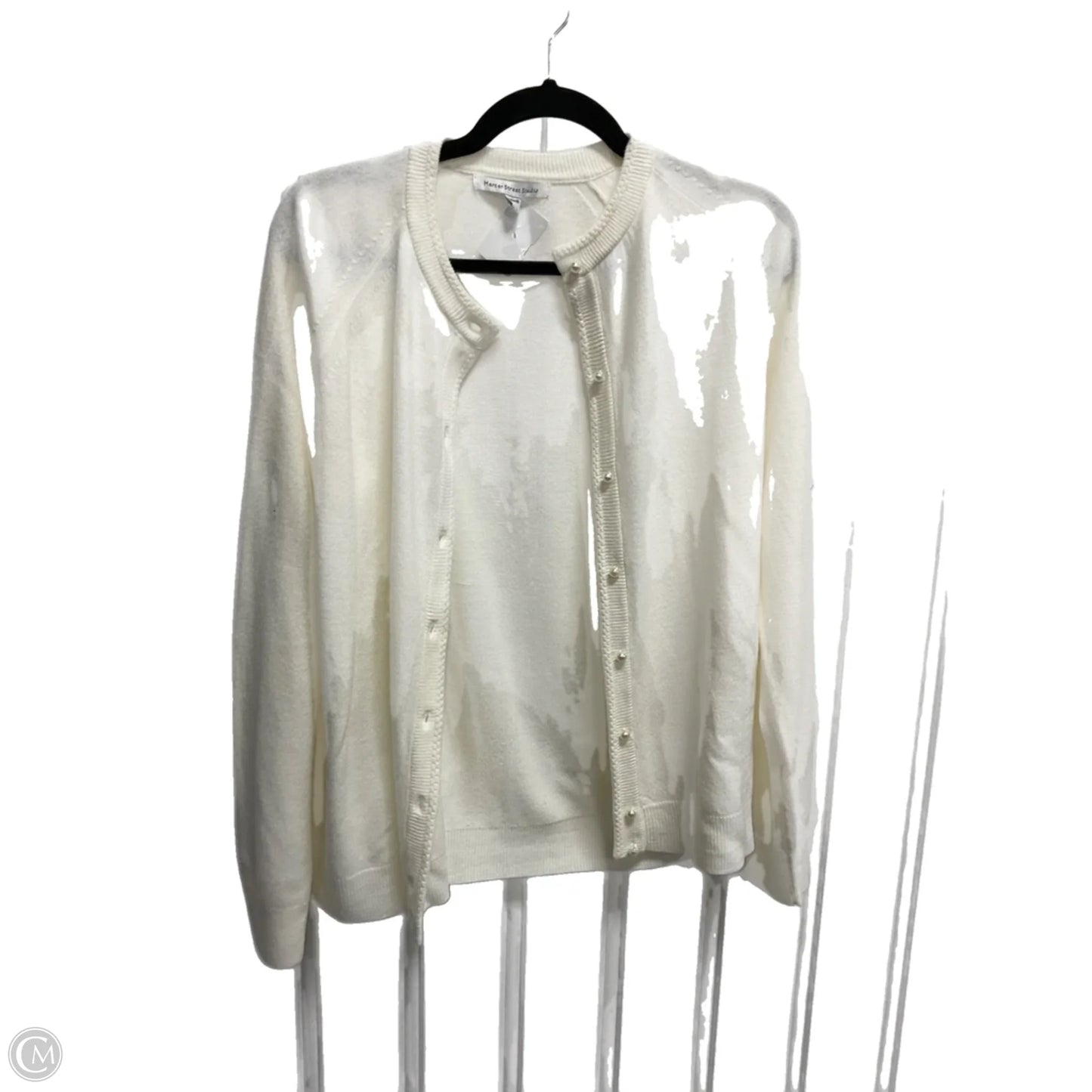 Sweater Cardigan By Mercer Street In White, Size: L