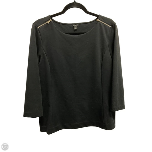 Top 3/4 Sleeve By Ann Taylor In Black, Size: L