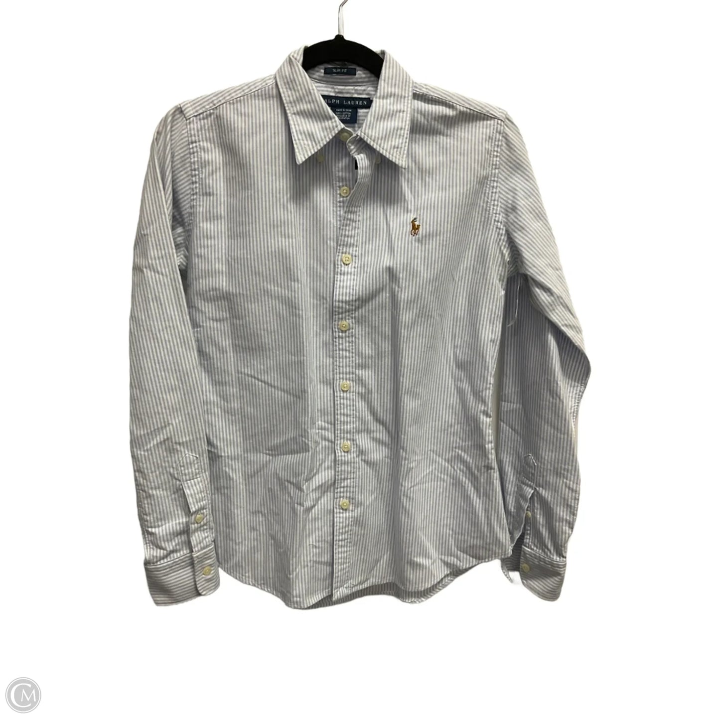 Top Long Sleeve By Ralph Lauren In Striped Pattern, Size: 4