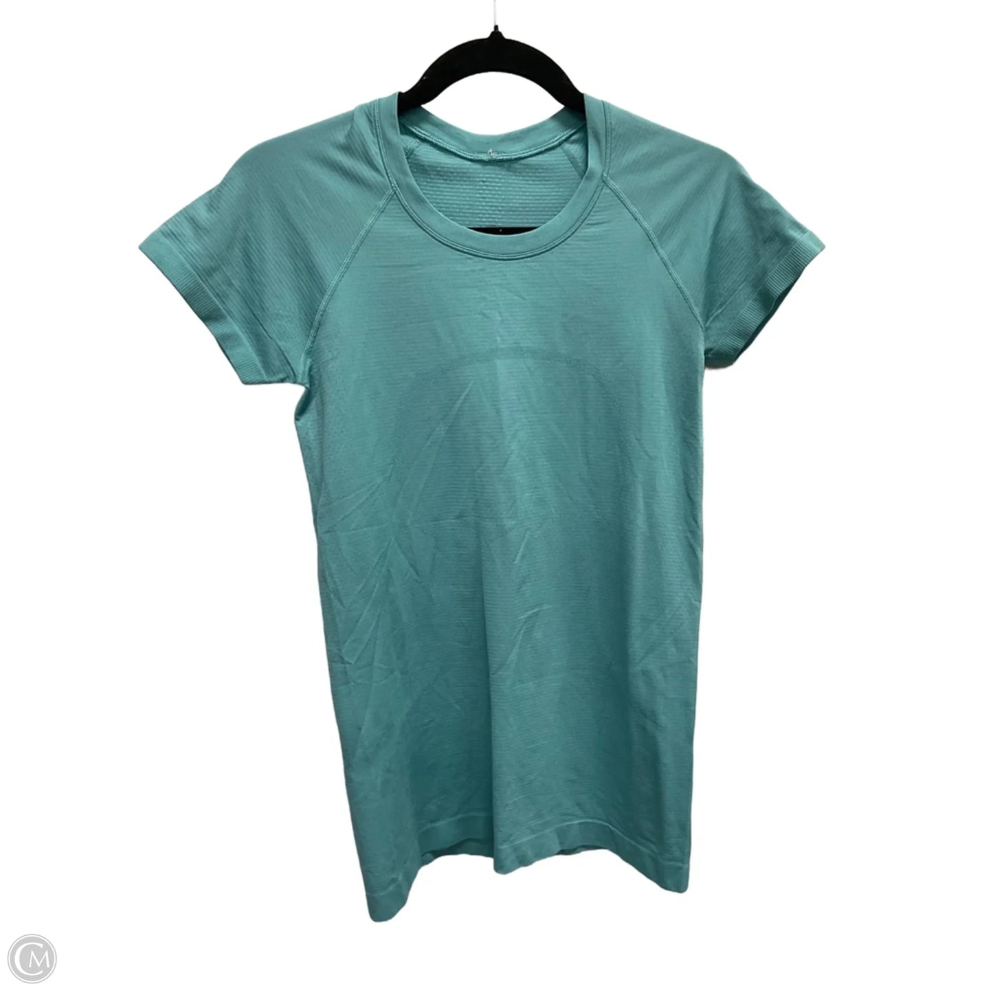 Athletic Top Short Sleeve By Lululemon In Aqua, Size: M