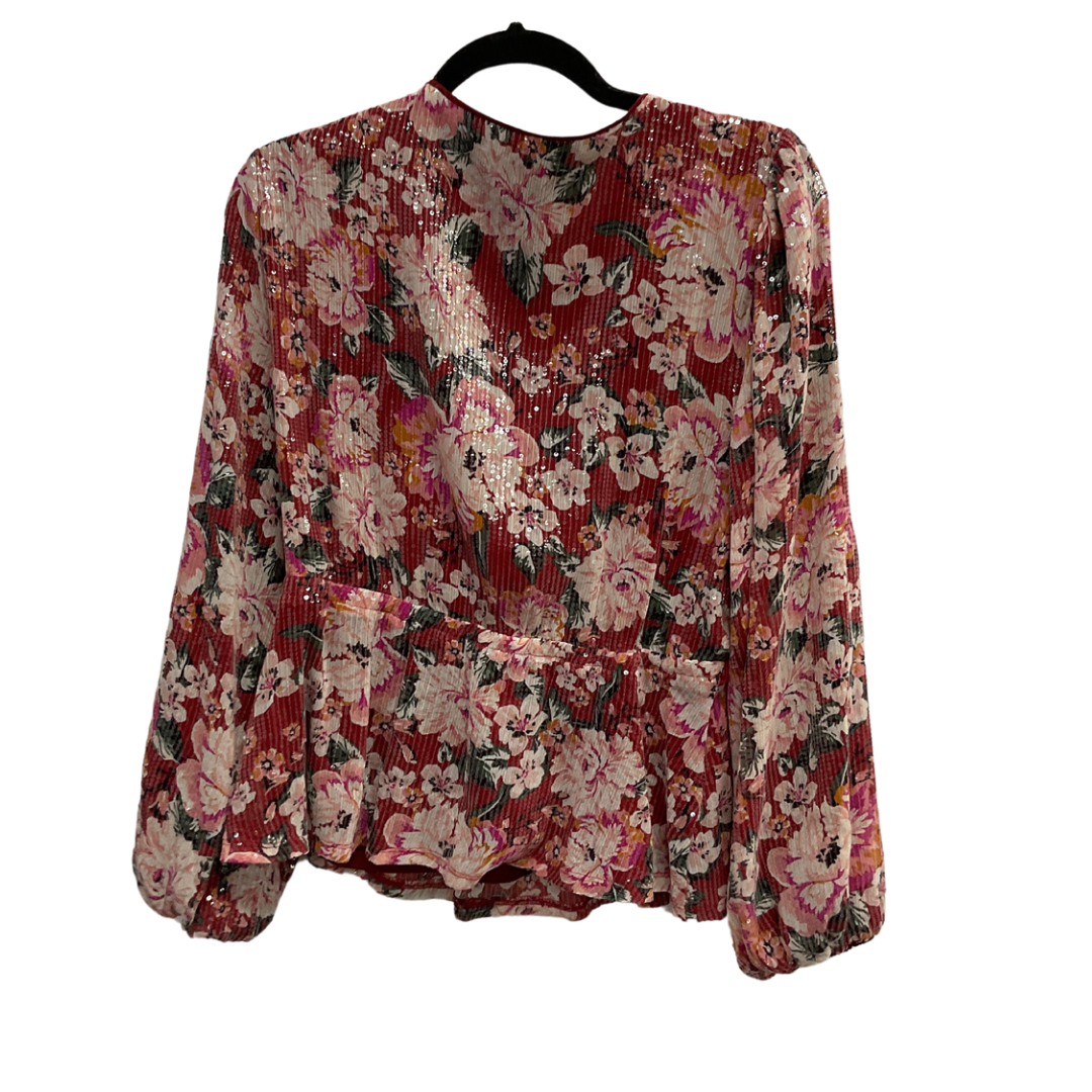 Top Long Sleeve By Lc Lauren Conrad In Floral Print, Size: L