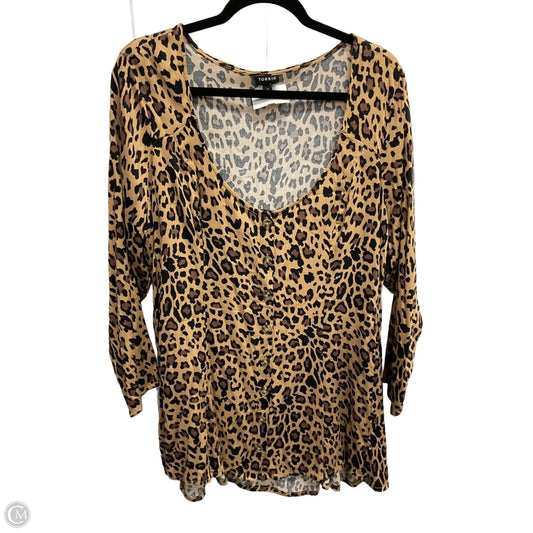 Top 3/4 Sleeve By Torrid In Animal Print, Size: Xxl