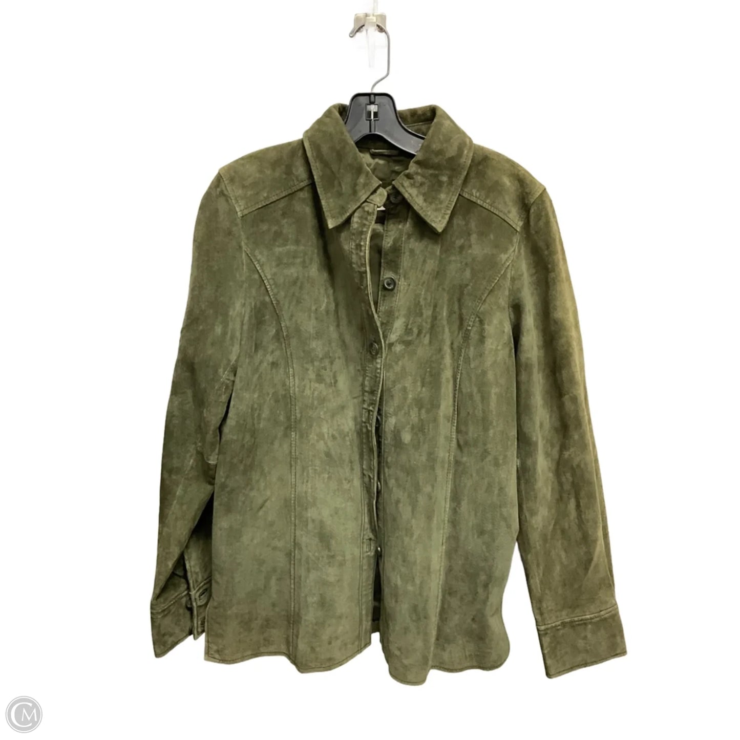 Jacket Leather By Valerie Stevens In Green, Size: M