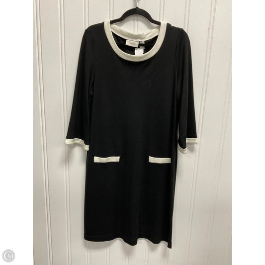 Dress Casual Midi By Chicos In Black & Cream, Size: L