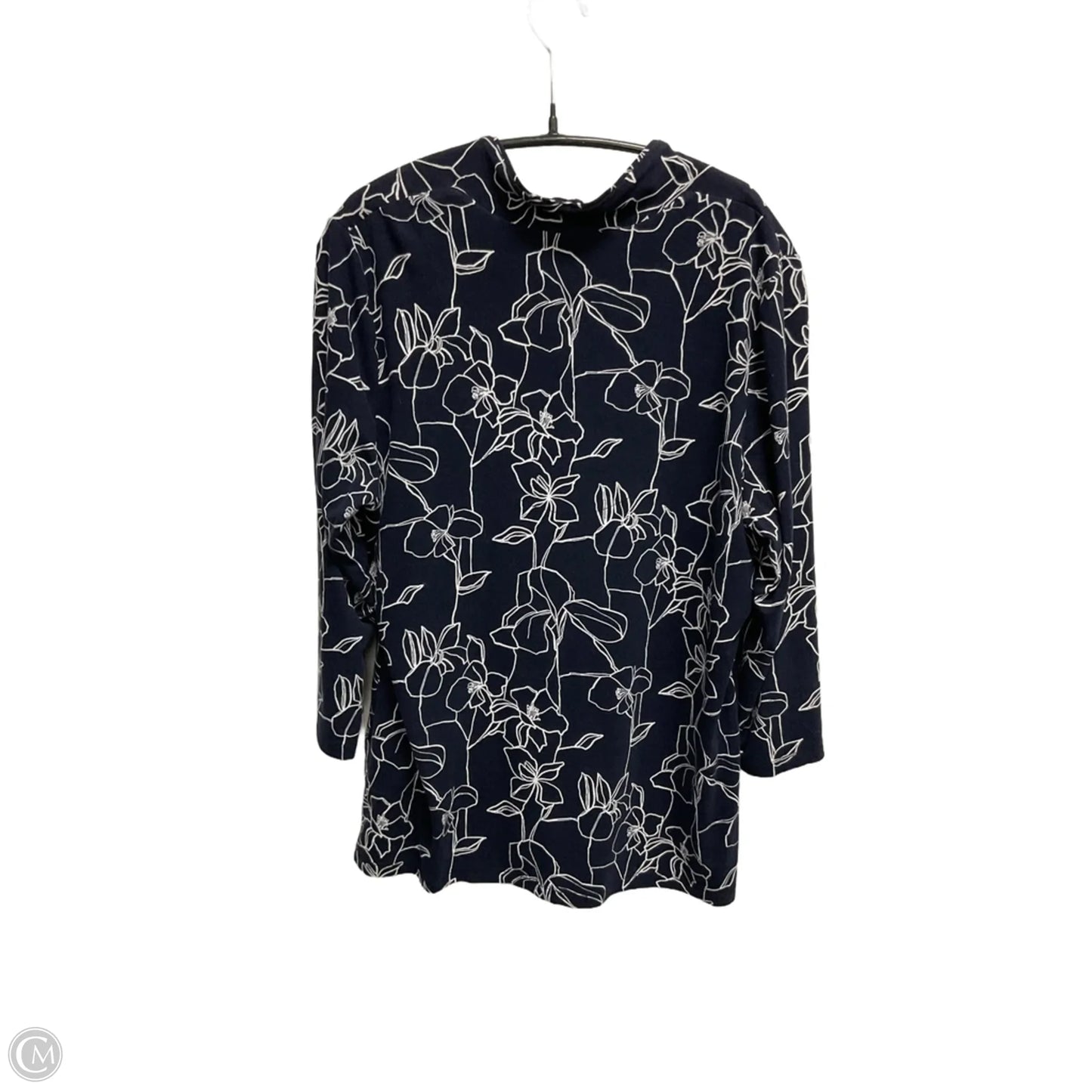 Top 3/4 Sleeve Basic By Chicos In Navy, Size: L