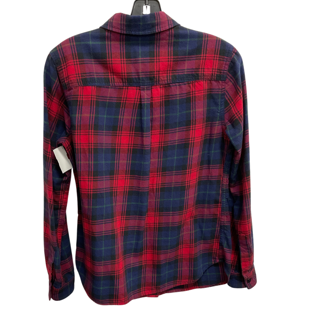 Top Long Sleeve By Andrea Jovine In Plaid Pattern, Size: S