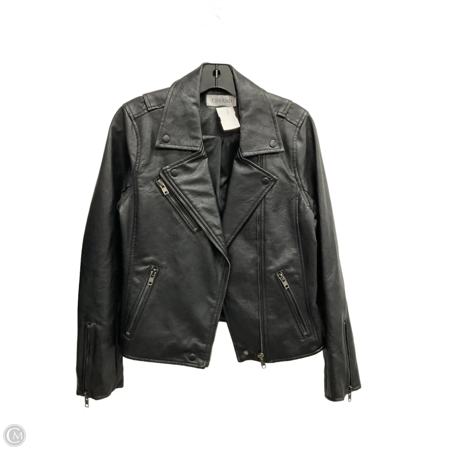 Jacket Moto By Clothes Mentor In Black, Size: S