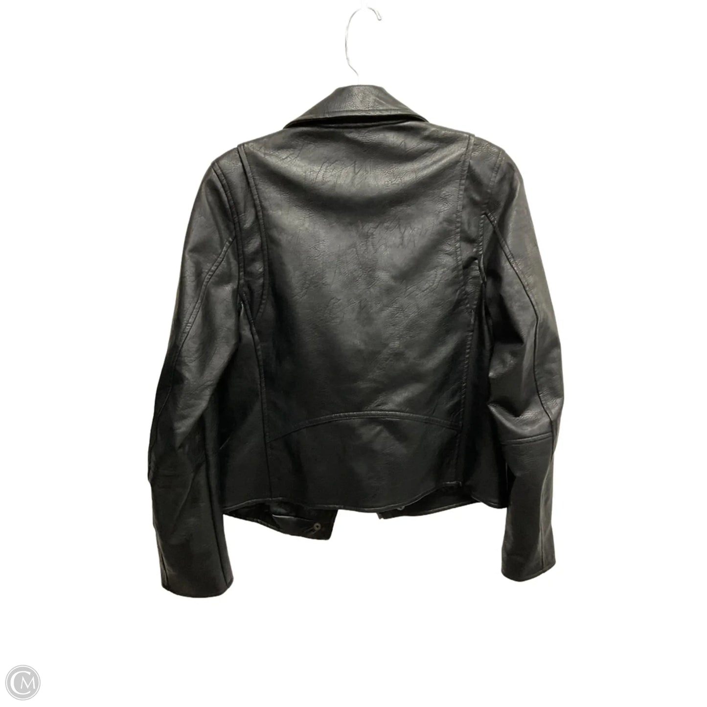 Jacket Moto By Clothes Mentor In Black, Size: S