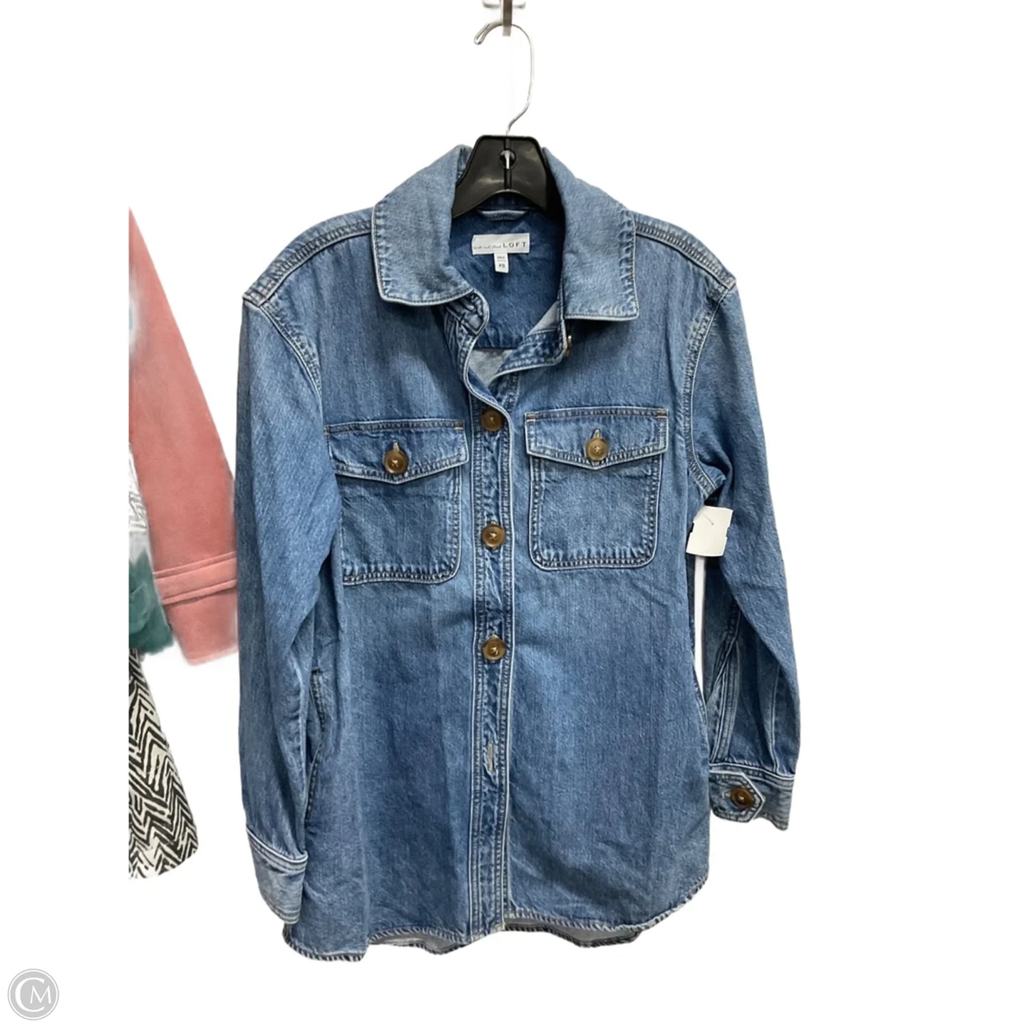 Jacket Shirt By Loft In Blue, Size: Xs