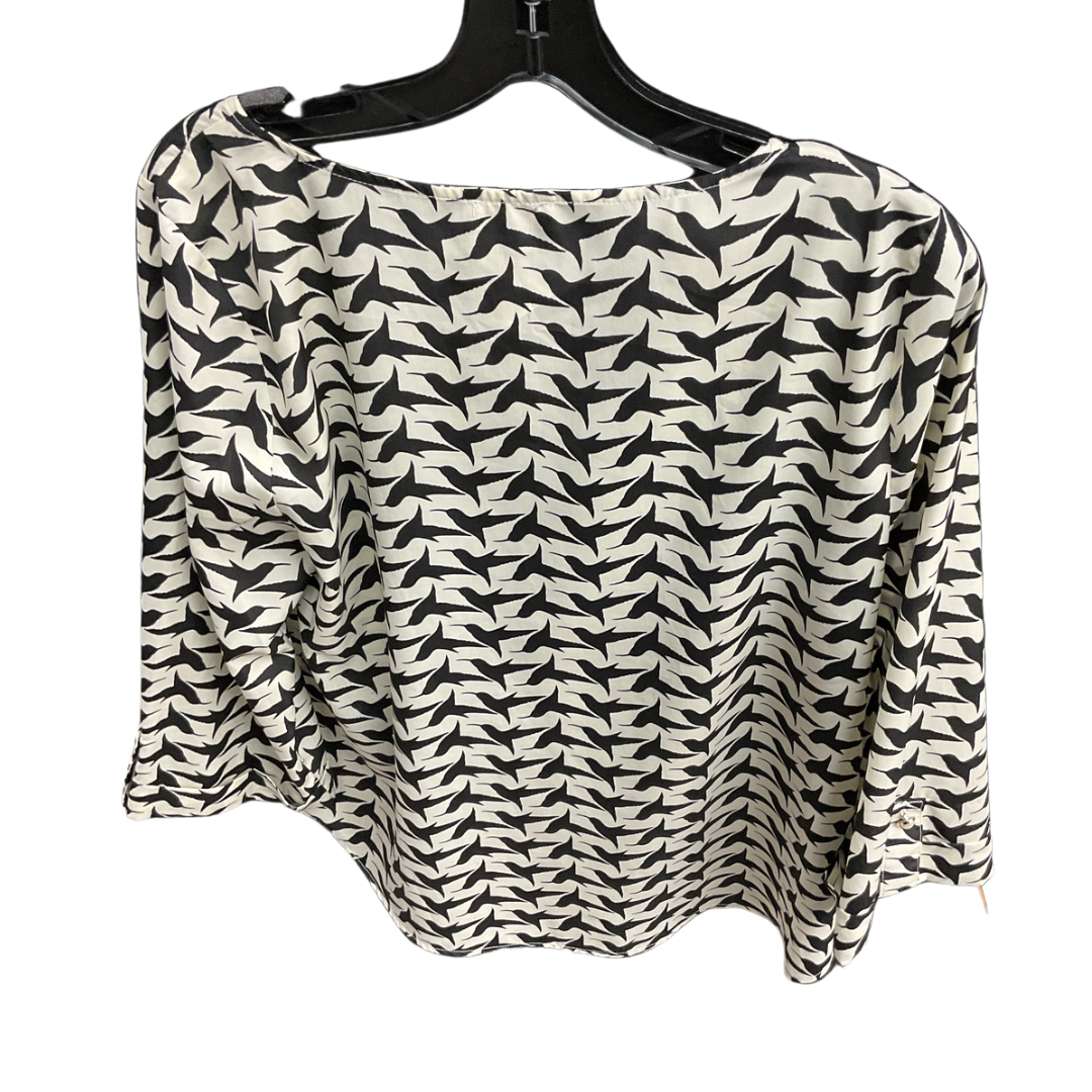 Top Long Sleeve By Pixley In Black & Cream, Size: L