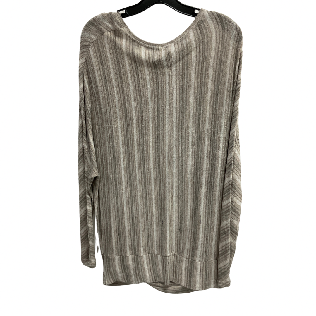 Top Long Sleeve By Buckle Black In Striped Pattern, Size: L