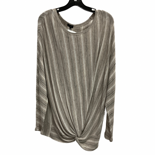 Top Long Sleeve By Buckle Black In Striped Pattern, Size: L