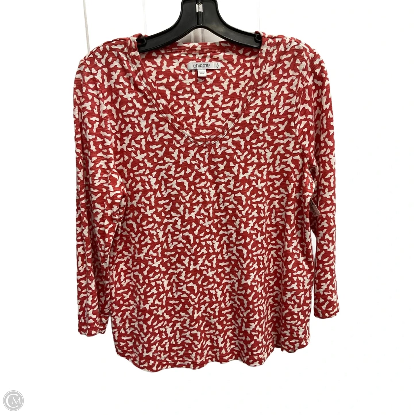 Top 3/4 Sleeve Basic By Chicos In Orange, Size: M