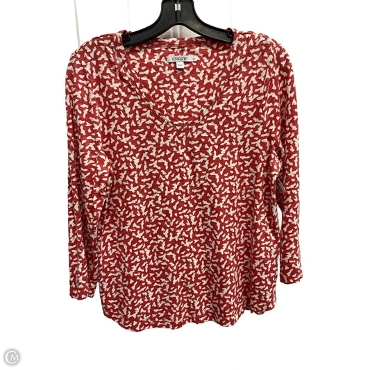 Top 3/4 Sleeve Basic By Chicos In Orange, Size: M