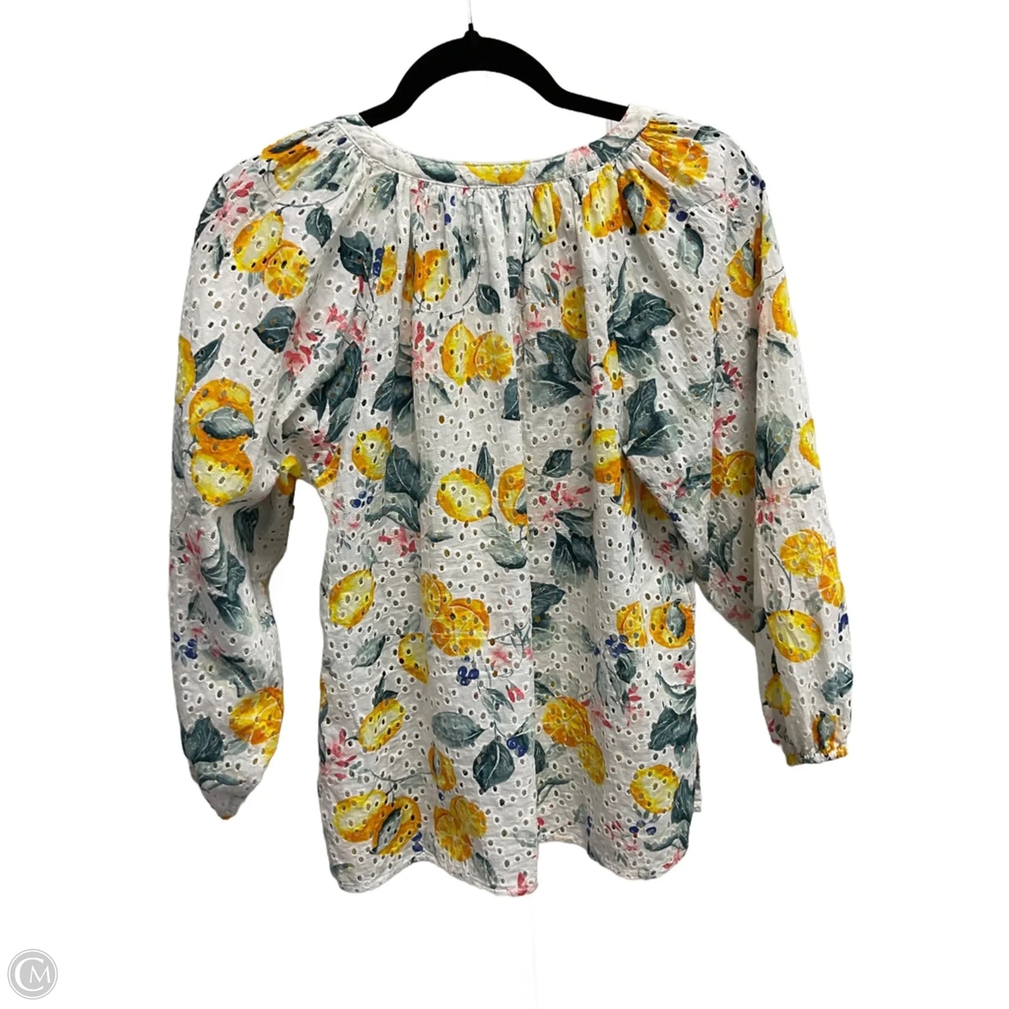Blouse 3/4 Sleeve By Chicos In Floral Print, Size: M