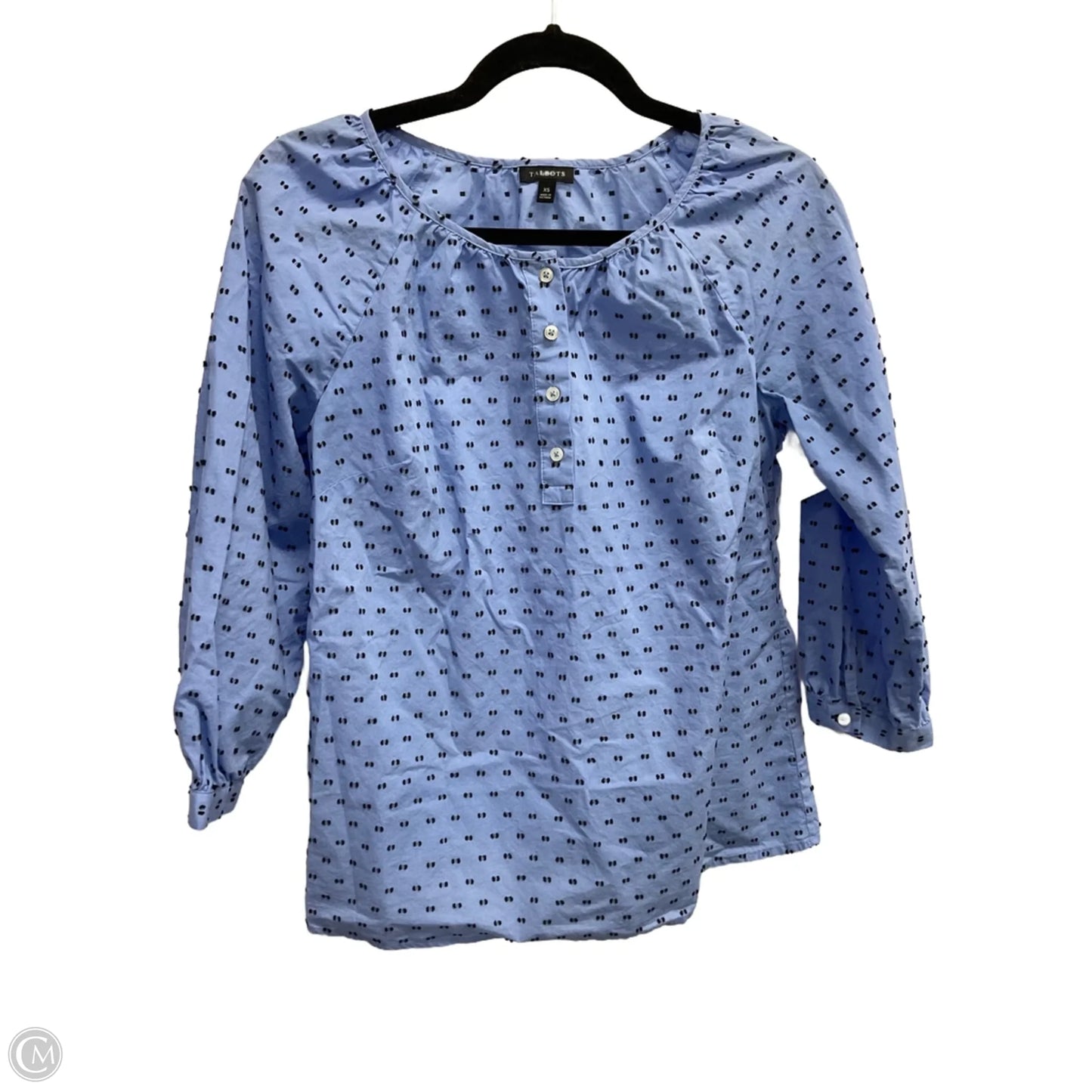 Blouse 3/4 Sleeve By Talbots In Blue, Size: Xs