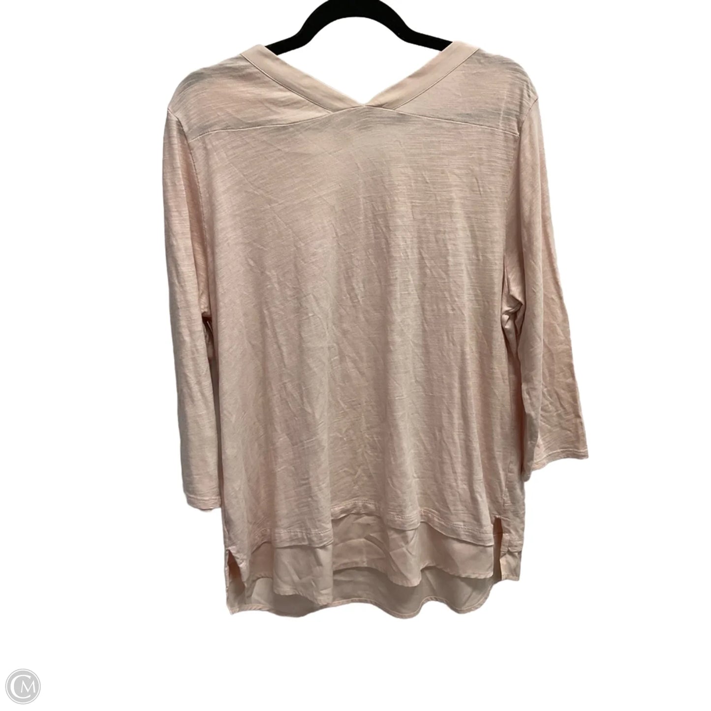 Top 3/4 Sleeve By Chicos In Peach, Size: L