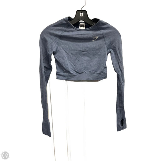 Athletic Top Long Sleeve Crewneck By Gym Shark In Blue, Size: S