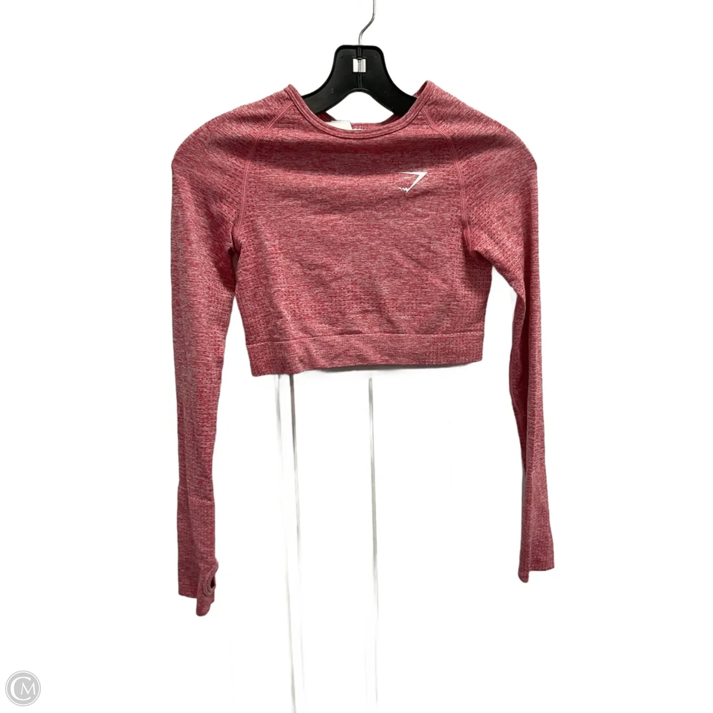 Athletic Top Long Sleeve Crewneck By Gym Shark In Red, Size: S