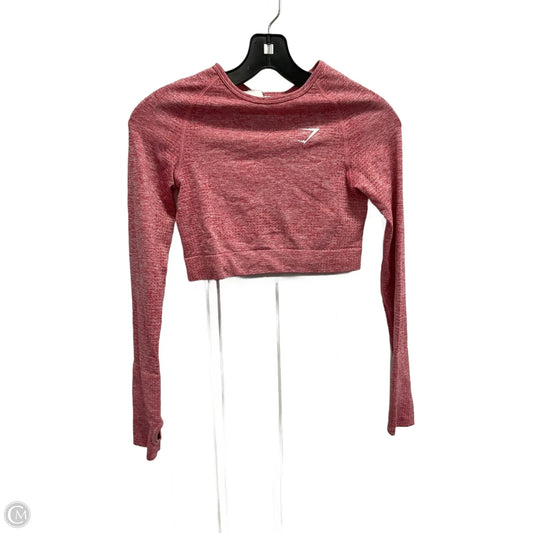 Athletic Top Long Sleeve Crewneck By Gym Shark In Red, Size: S