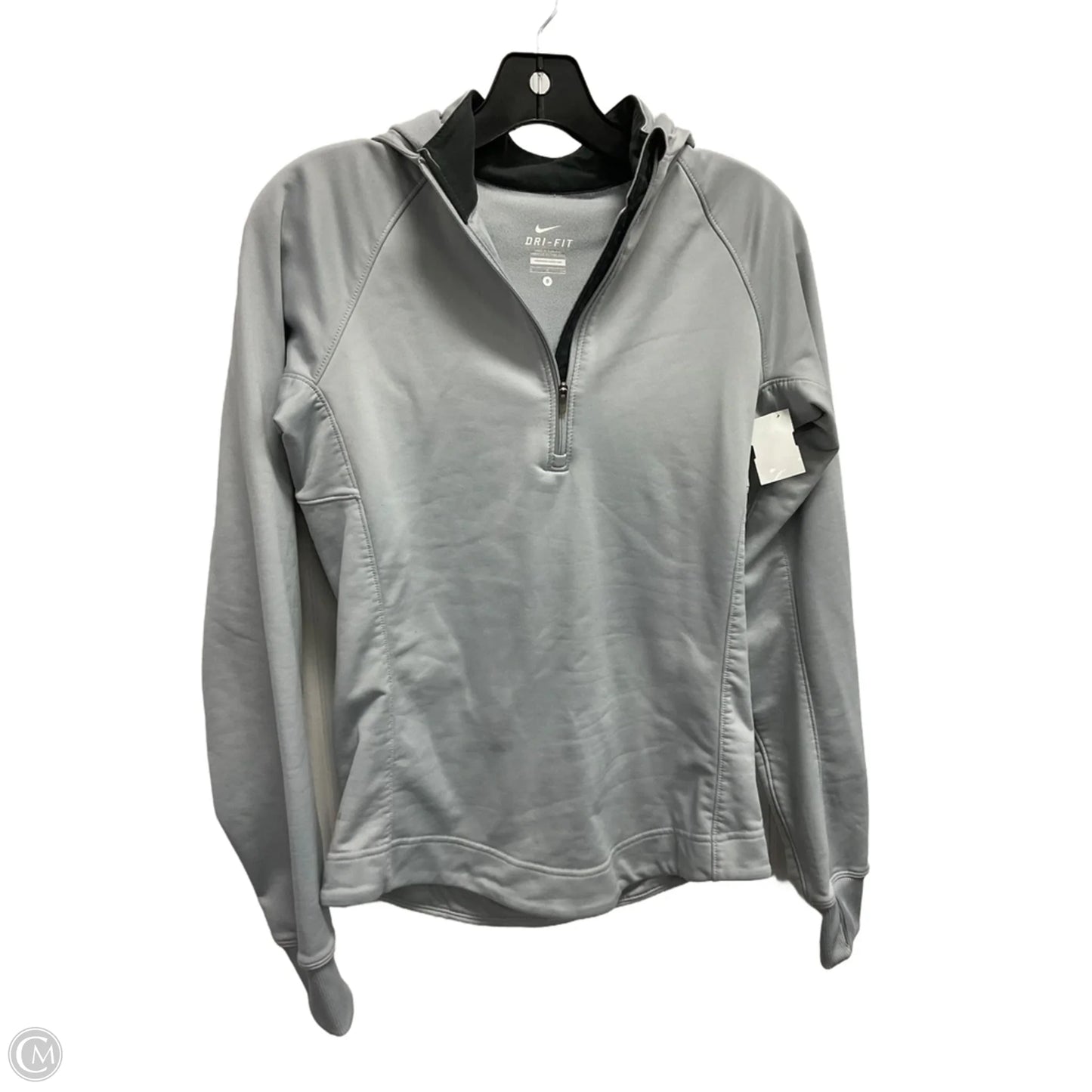 Athletic Jacket By Nike In Grey, Size: S