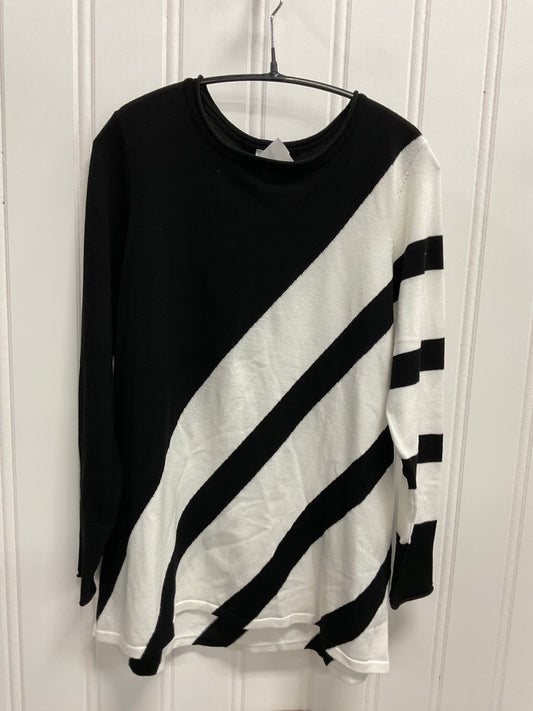 Sweater By Chicos In Black & Cream, Size: S