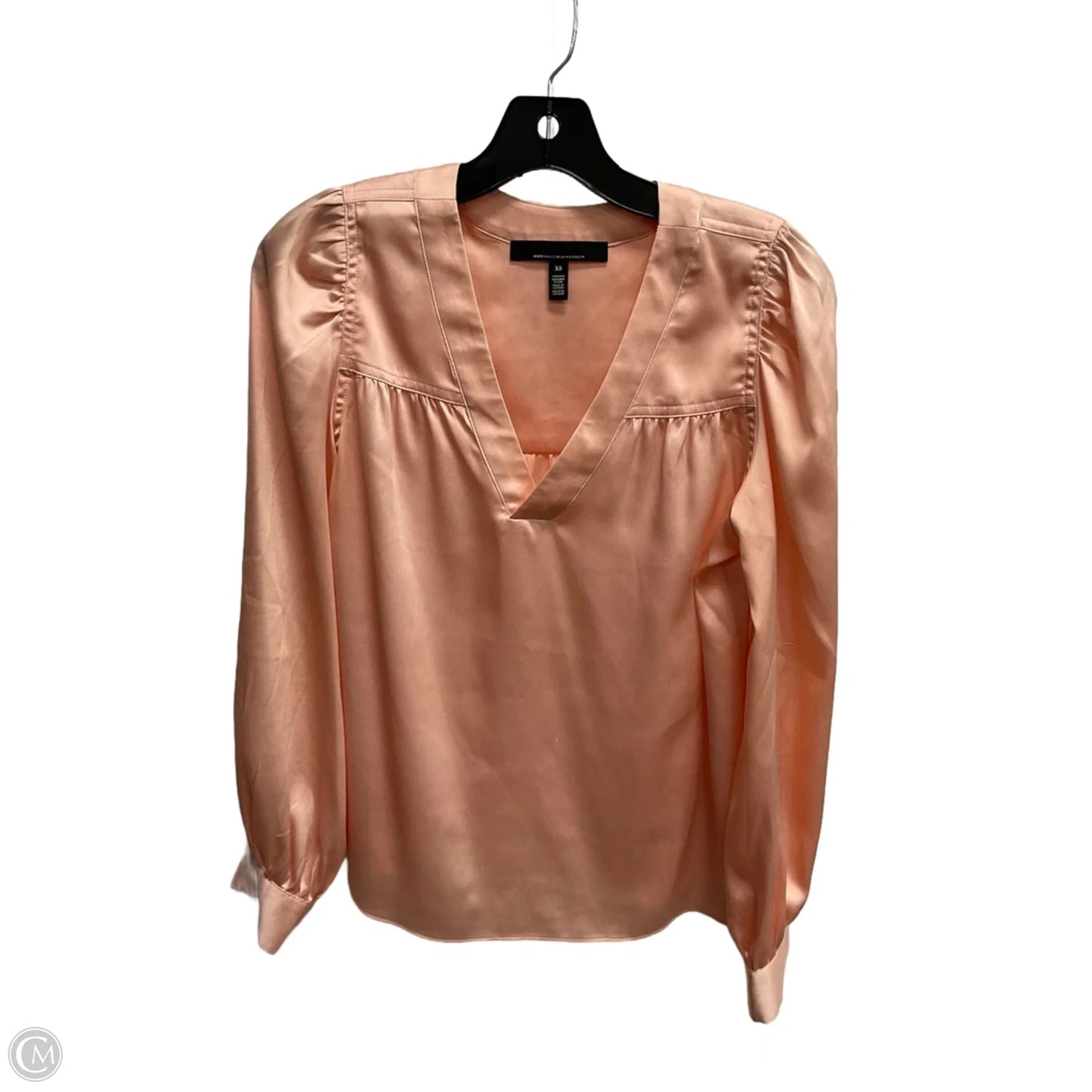 Blouse Long Sleeve By White House Black Market In Peach, Size: Xs