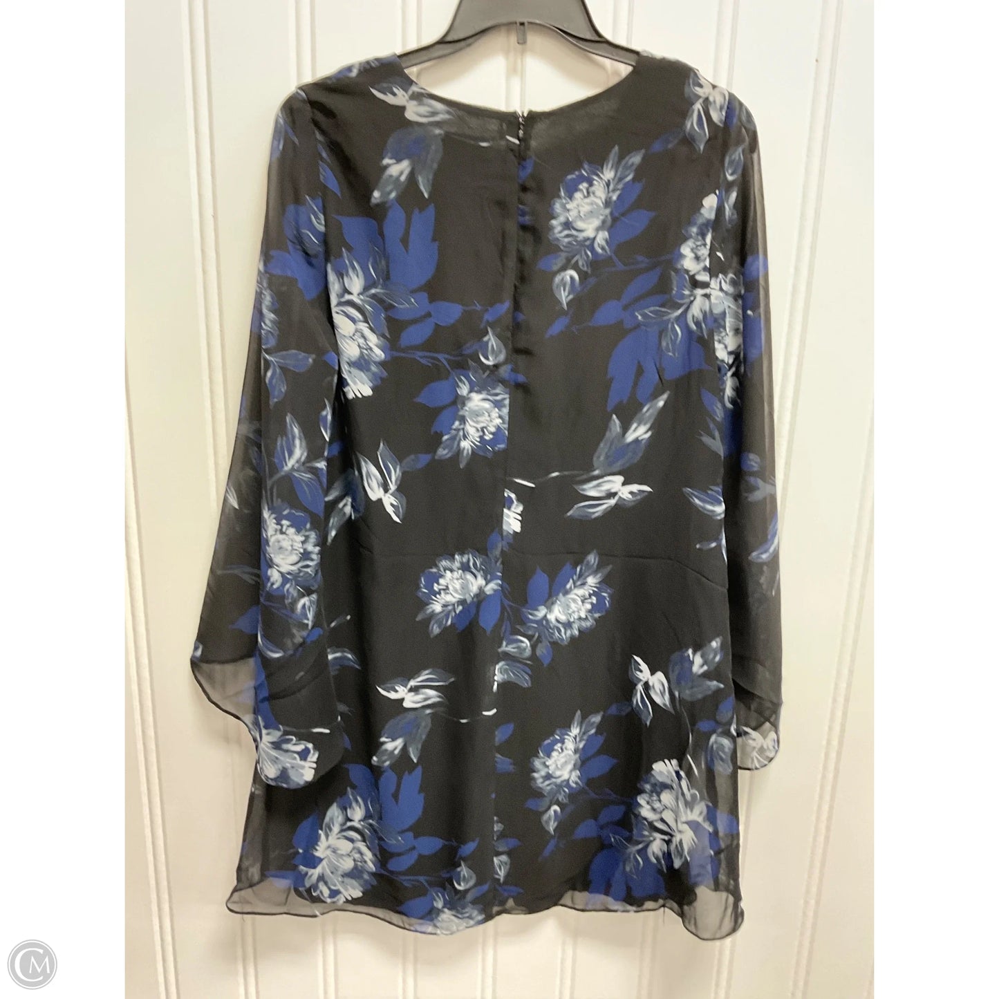 Dress Party Midi By Carmen By Carmen Marc Valvo In Black & Blue, Size: L