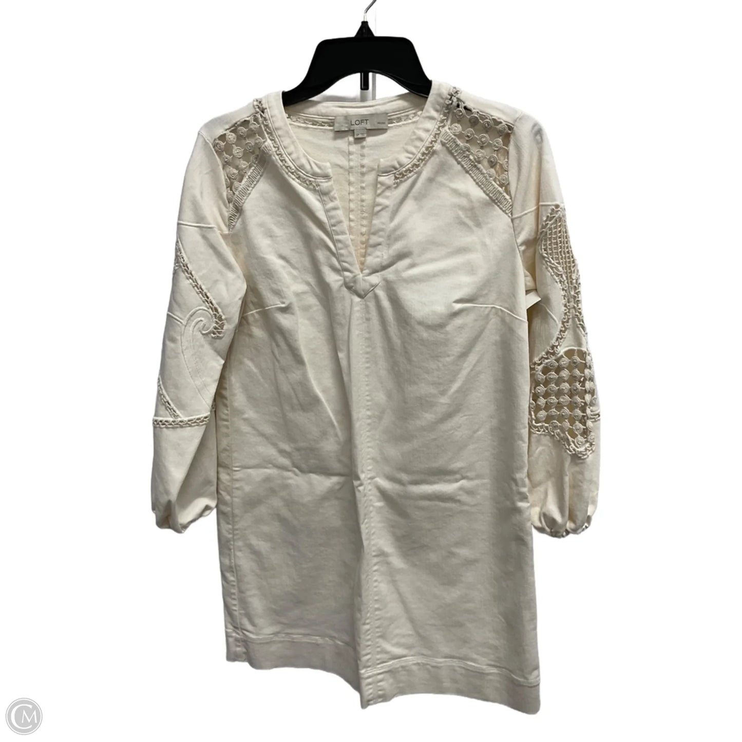 Dress Casual Midi By Loft In Cream, Size: Sp