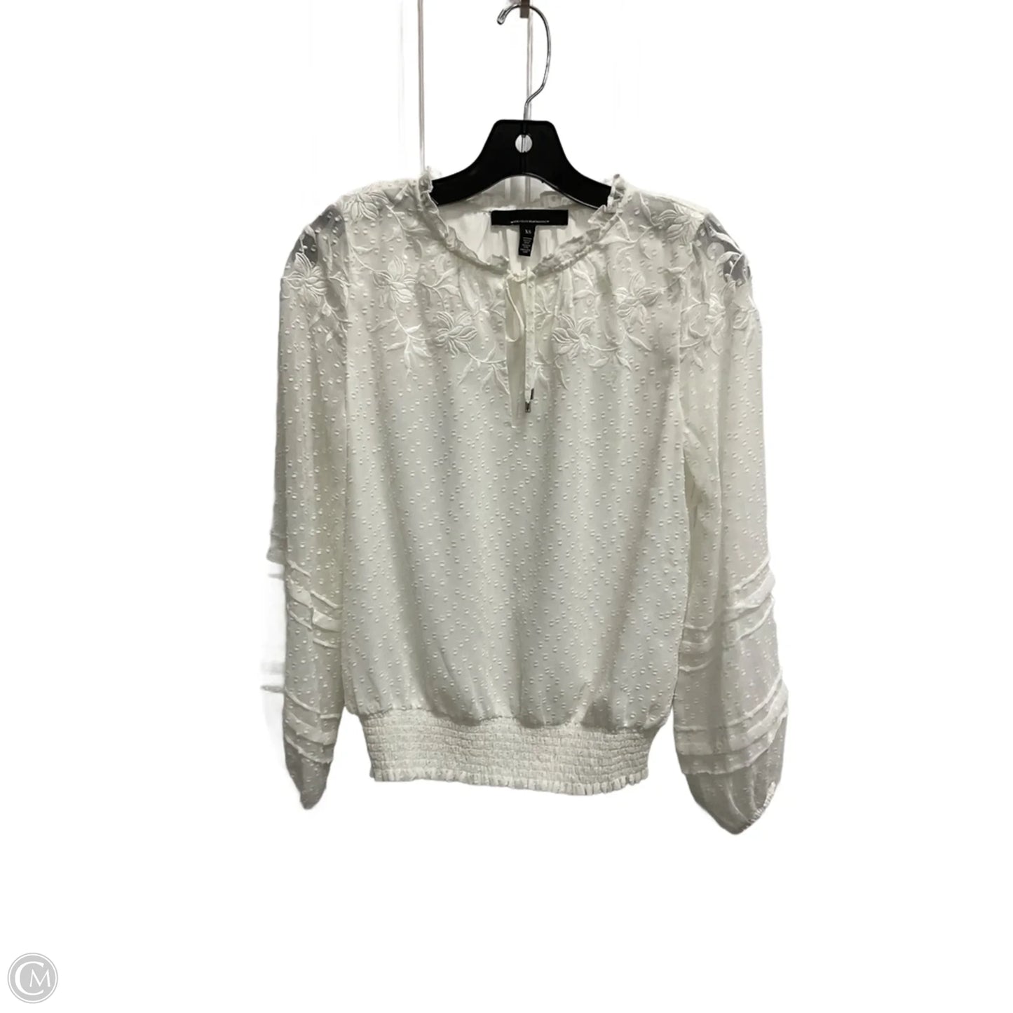 Blouse 3/4 Sleeve By White House Black Market In White, Size: Xs