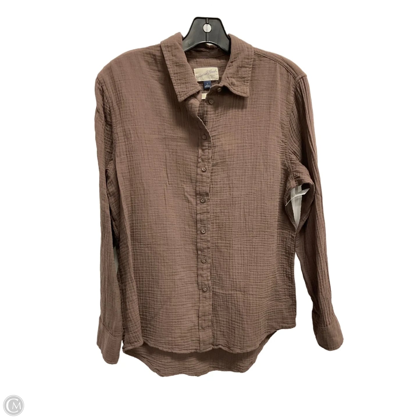 Blouse Long Sleeve By Universal Thread In Brown, Size: S