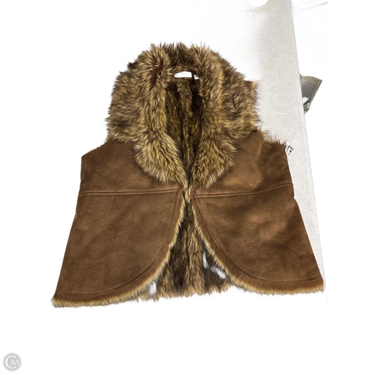 Vest Faux Fur & Sherpa By Chicos In Animal Print, Size: L