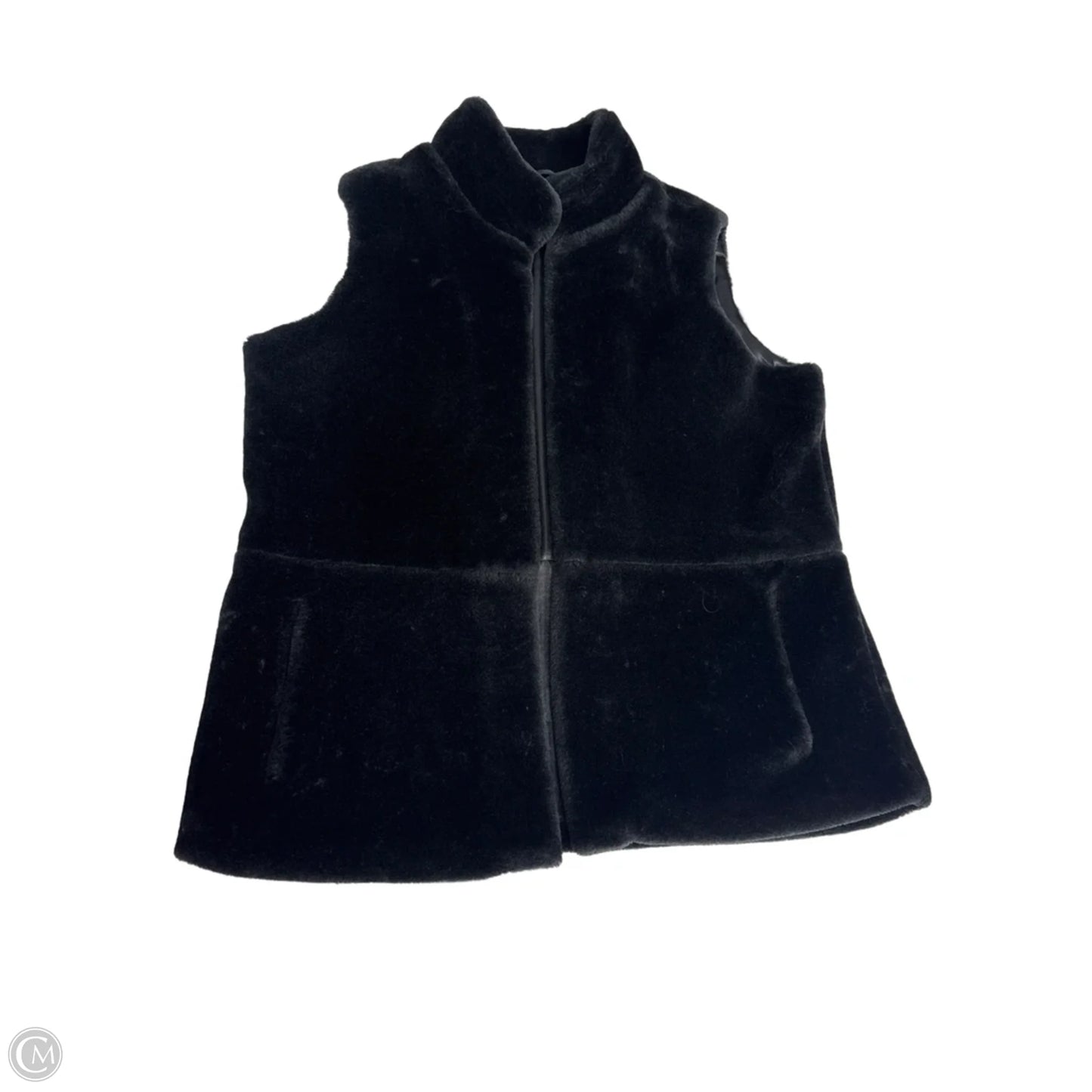Vest Faux Fur & Sherpa By Talbots In Black, Size: Xl