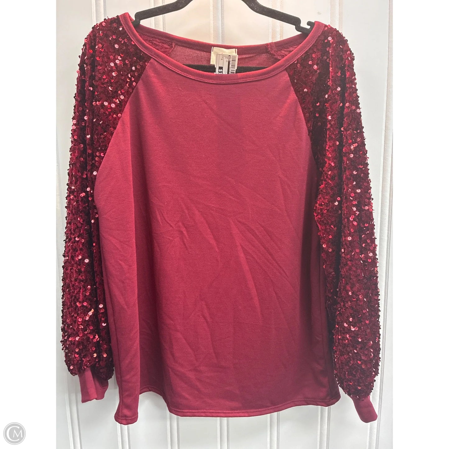 Top Long Sleeve By Bibi In Red, Size: S