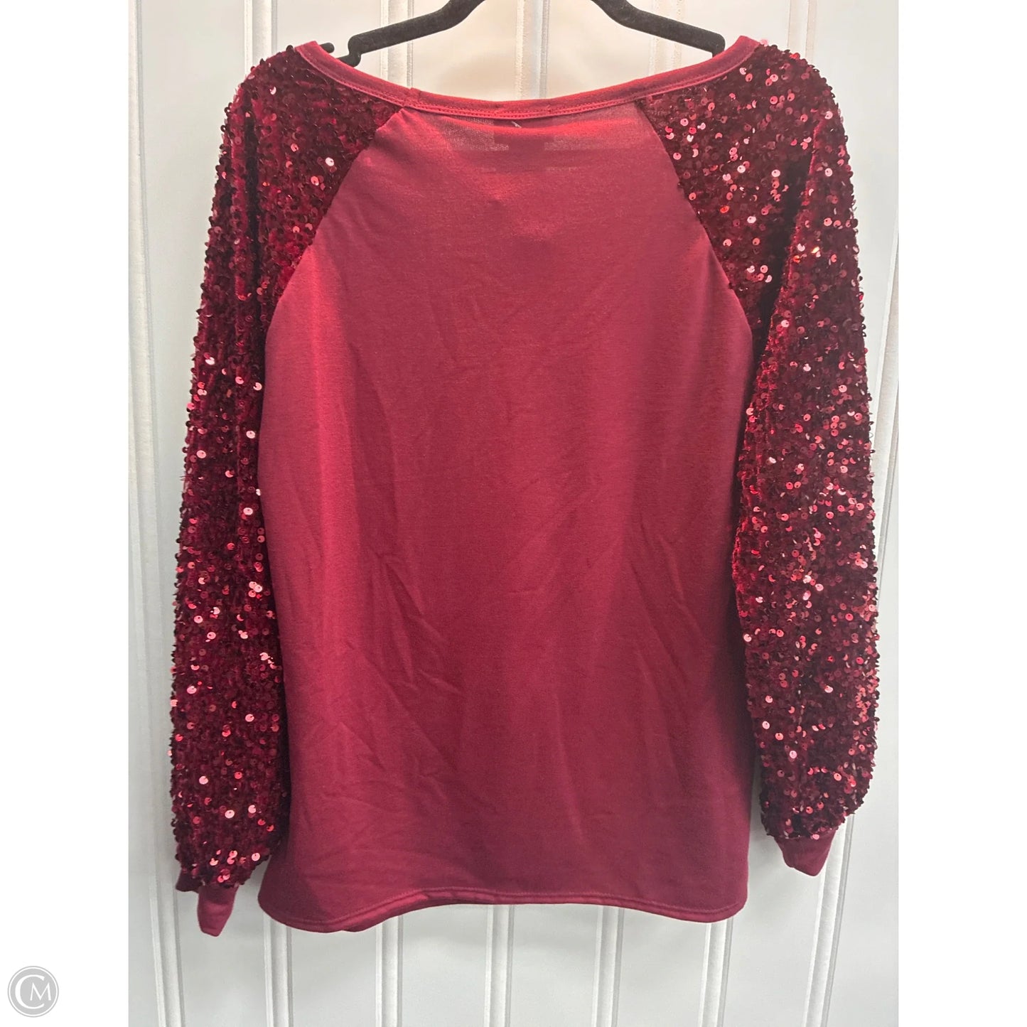 Top Long Sleeve By Bibi In Red, Size: S
