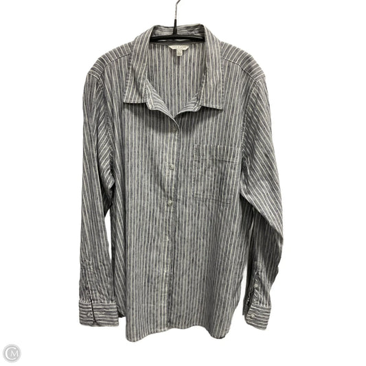 Blouse Long Sleeve By Lucky Brand In Striped Pattern, Size: Xl