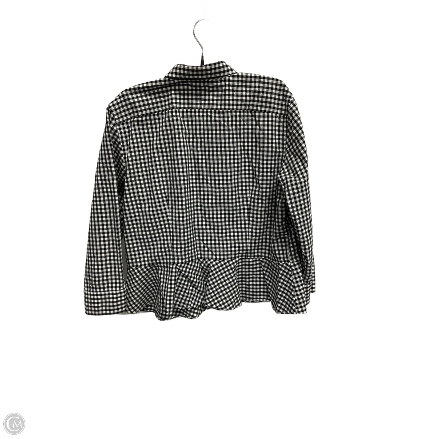 Blouse Long Sleeve By Lauren By Ralph Lauren In Checkered Pattern, Size: 16