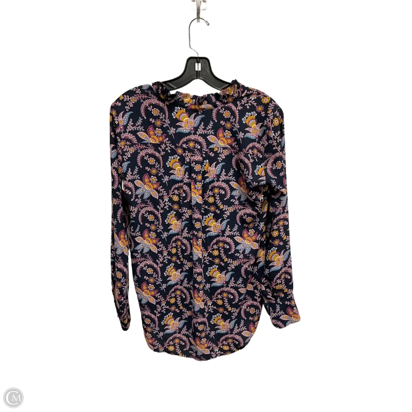 Blouse Long Sleeve By Loft In Floral Print, Size: Xs